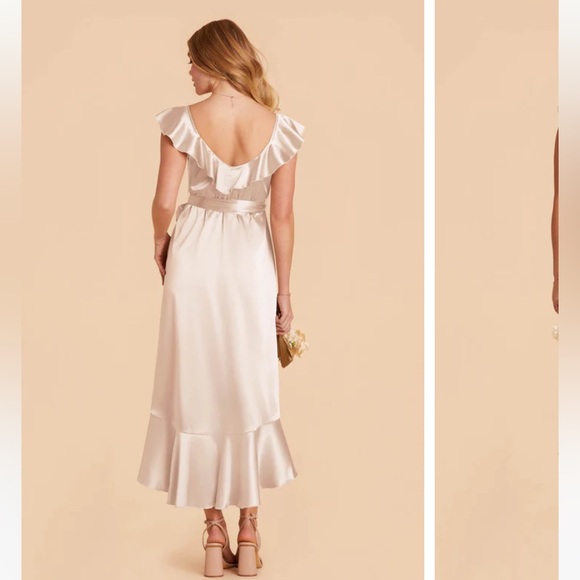 COPY - Birdy Grey - James Midi Dress - Shiny Satin Champagne - Bridesmaids Dre… - Picture 2 of 4